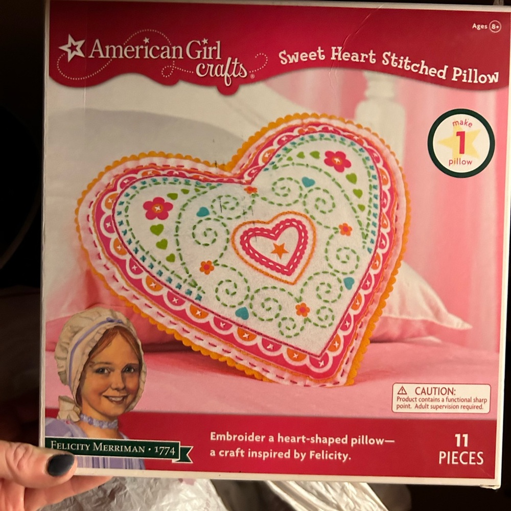 American Girl Crafts Heart Pillow Kit - Pink and Orange